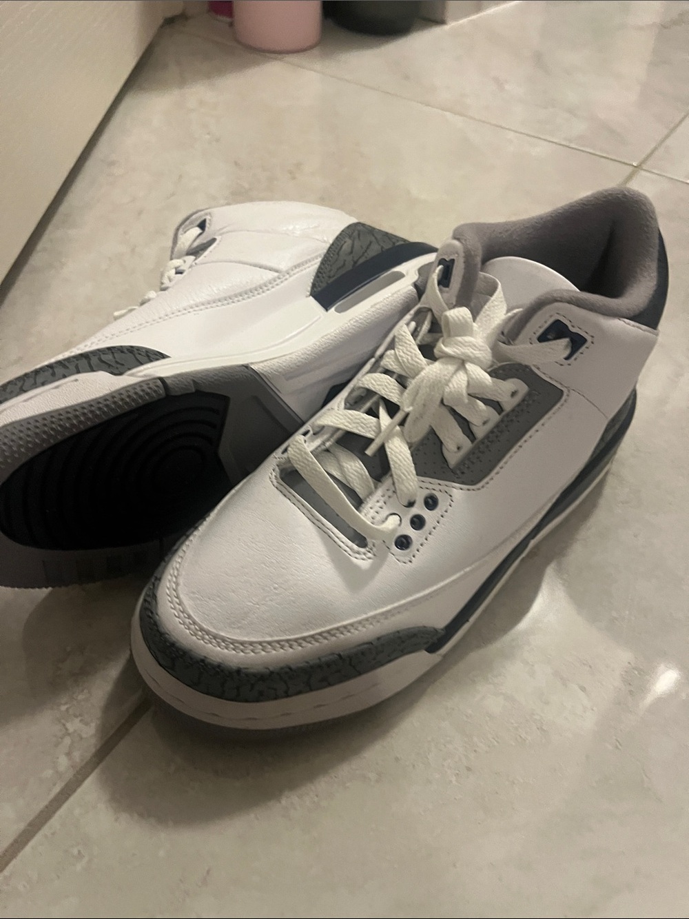 Nike JORDAN 3 RETRO (GS) MIDNIGHT NAVY BLUE WHITE DM0967-140 (SIZE 6.5y WOMENS 8